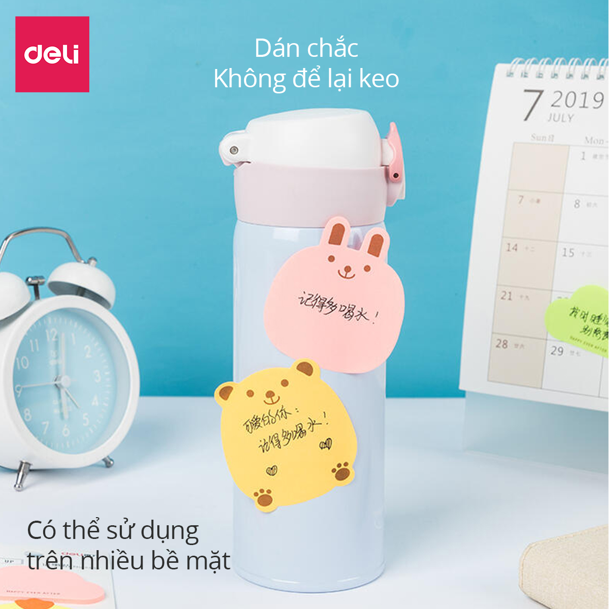 Giấy nhớ học sinh hình dễ thương Deli - Màu ngẫu nhiên - Giấy note, giấy nhắn - 6439