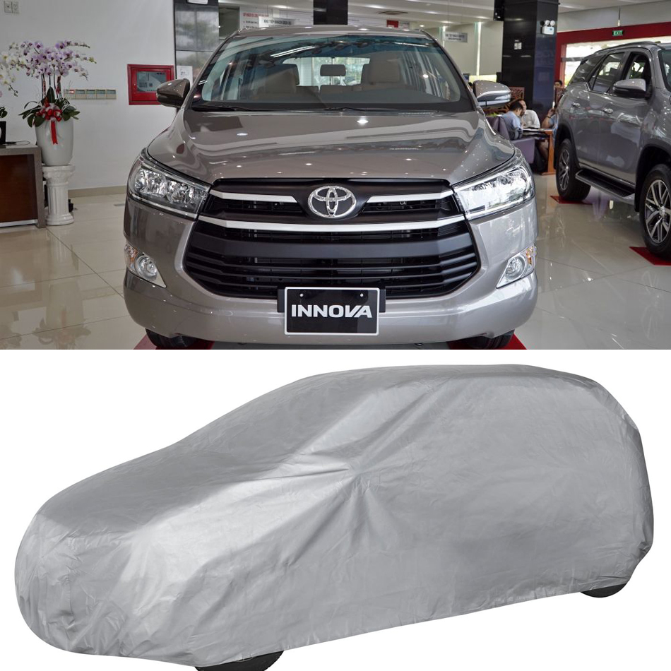 Bạt Trùm Xe Hơi Innova KT_4735 x 1830 x 1795 mm Đường May Kép Trần 2 Lần Chỉ Chắc Chắn Bạt Phủ Xe Ô TÔ Chất Liệu Vải Dù Chống Nắng Mưa