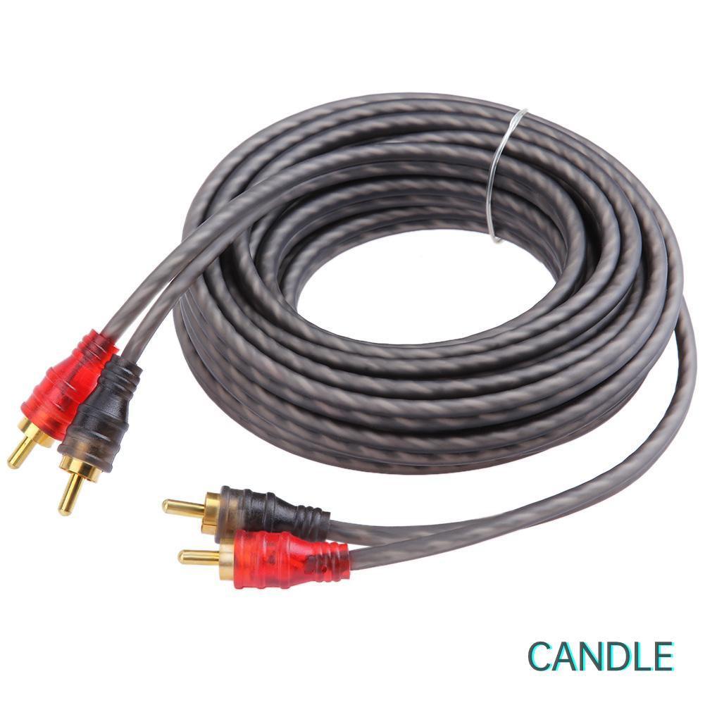 Cáp Chuyển Đổi Âm Thanh 5m / 16ft Từ 2 Đầu Đực Sang 2 Đầu Đực Rca Cho Xe Hơi