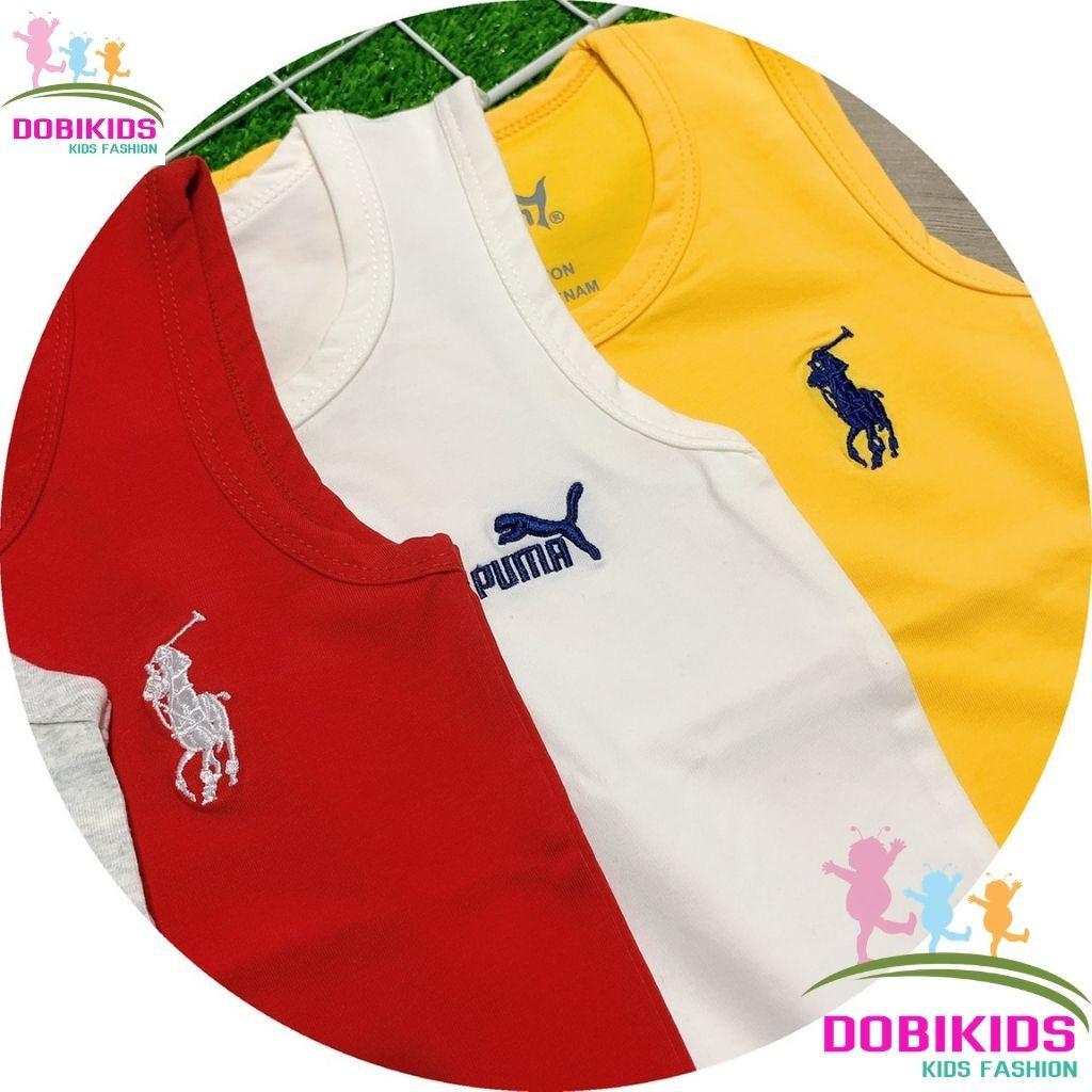 Áo Ba Lỗ Bé Trai Thun Cotton 4 Chiều Đẹp Logo Thêu 7-18kg