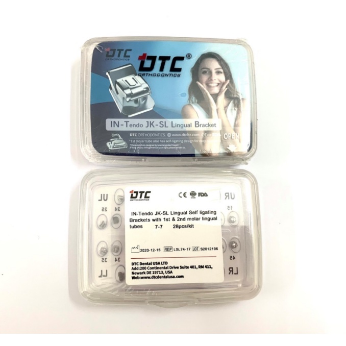 Mắc Cài Mặt Lưỡi 3D Tự Đóng_DTC (IN-Tendo JK-SL lingual Brackets with first &amp; second molar lingual tubes)_Mắc cài_Dùng trong nha khoa_Niềng răng_Chỉnh nha [Chính hãng][Ảnh thật]