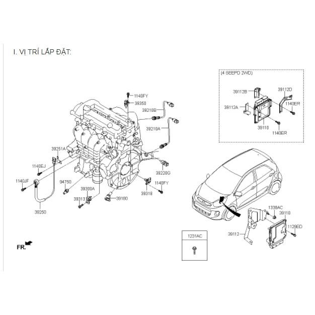 Cảm biến nhiệt độ nước làm mát các dòng xe Hyundai - chính hãng phân phối