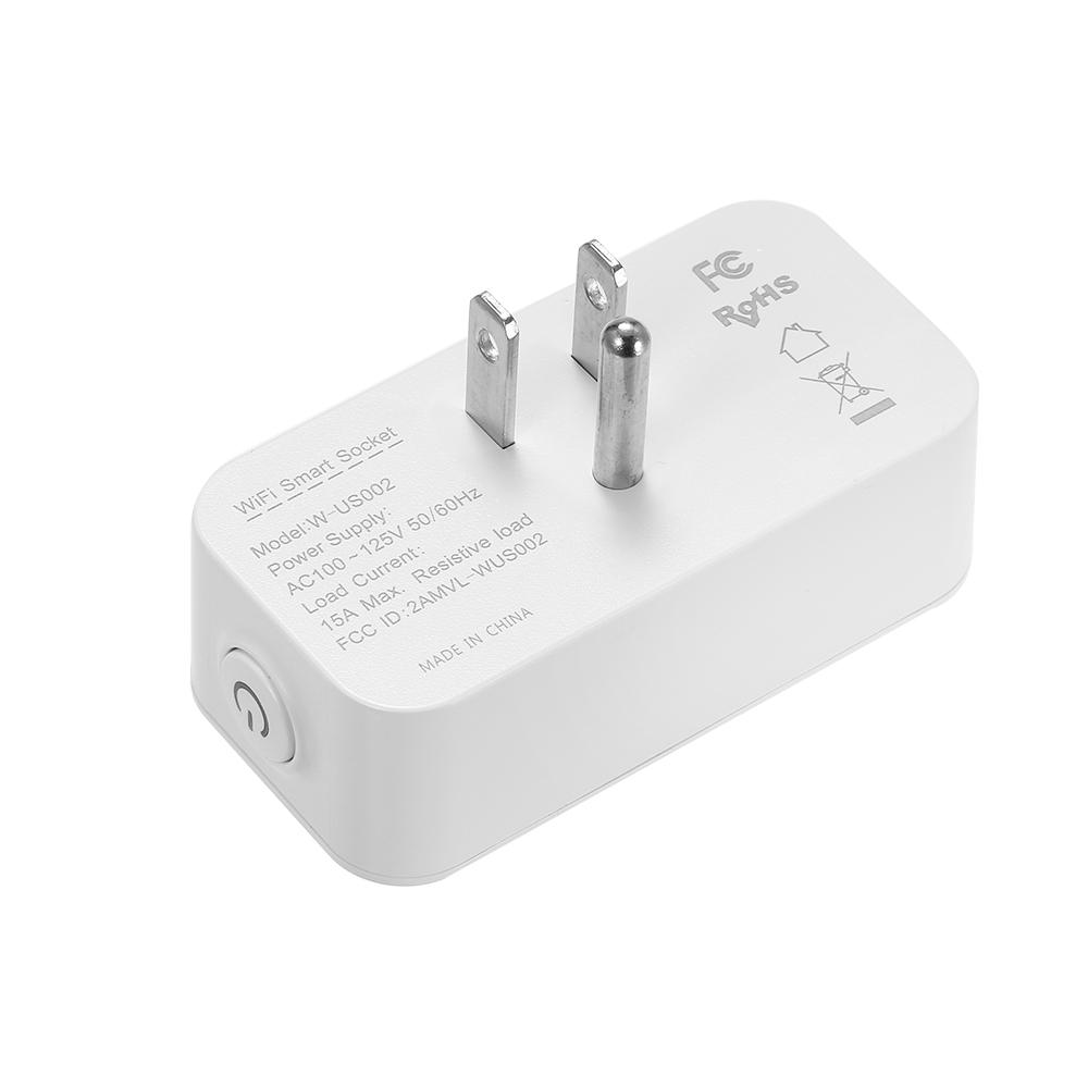 Mini WIFI Smart Socket Compact Size Rectangle Style with Bulgy On/Off Button Smart Alexa Outlet Support APP Remote Control Timing Function Voice Control for Amazon Alexa for Google Home/Nest IFTTT No Hub Required Smart Home Plug