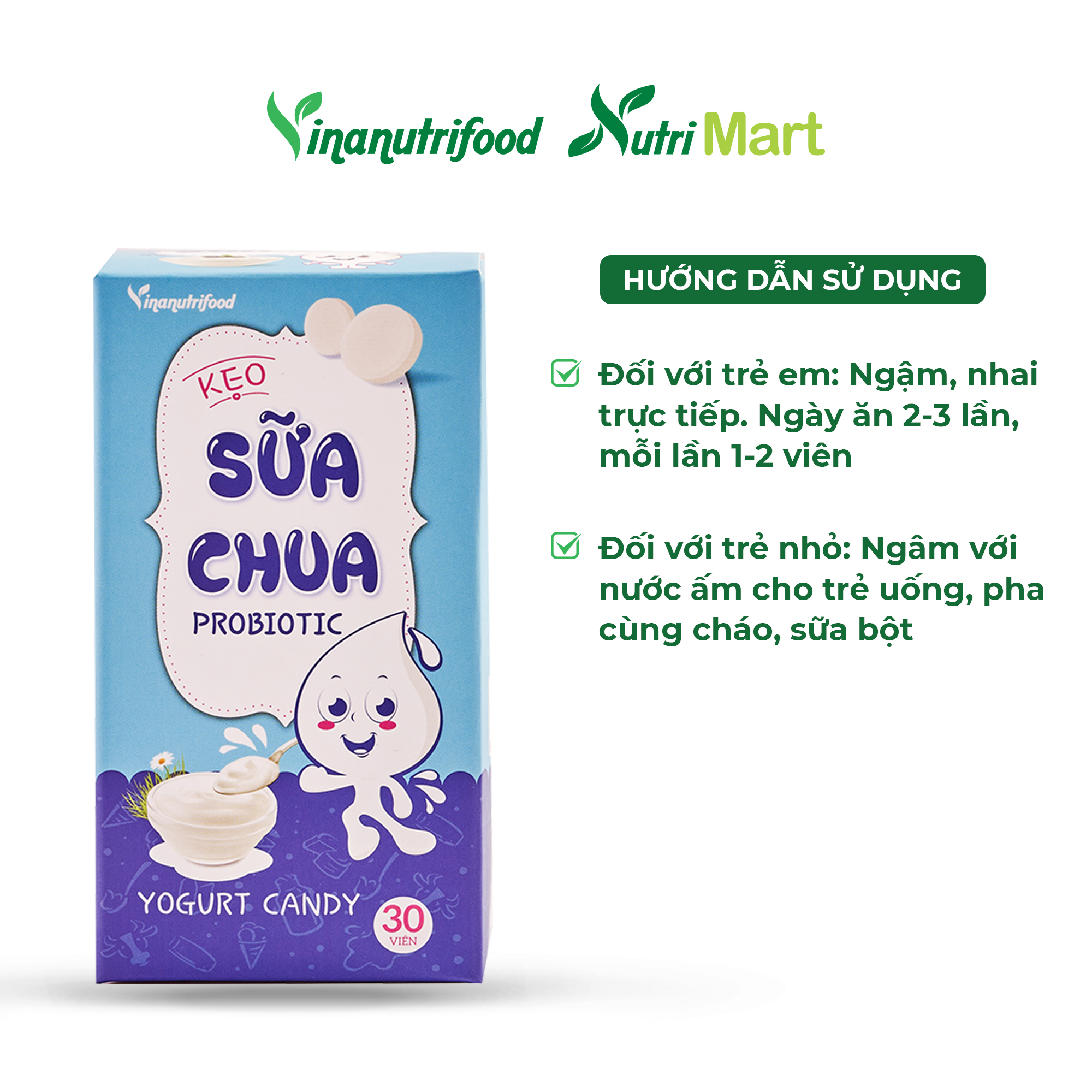 Kẹo sữa chua Probiotic chứa thành phần sữa chua lên men, bổ sung enzym lợi khuẩn tốt cho sức khỏe