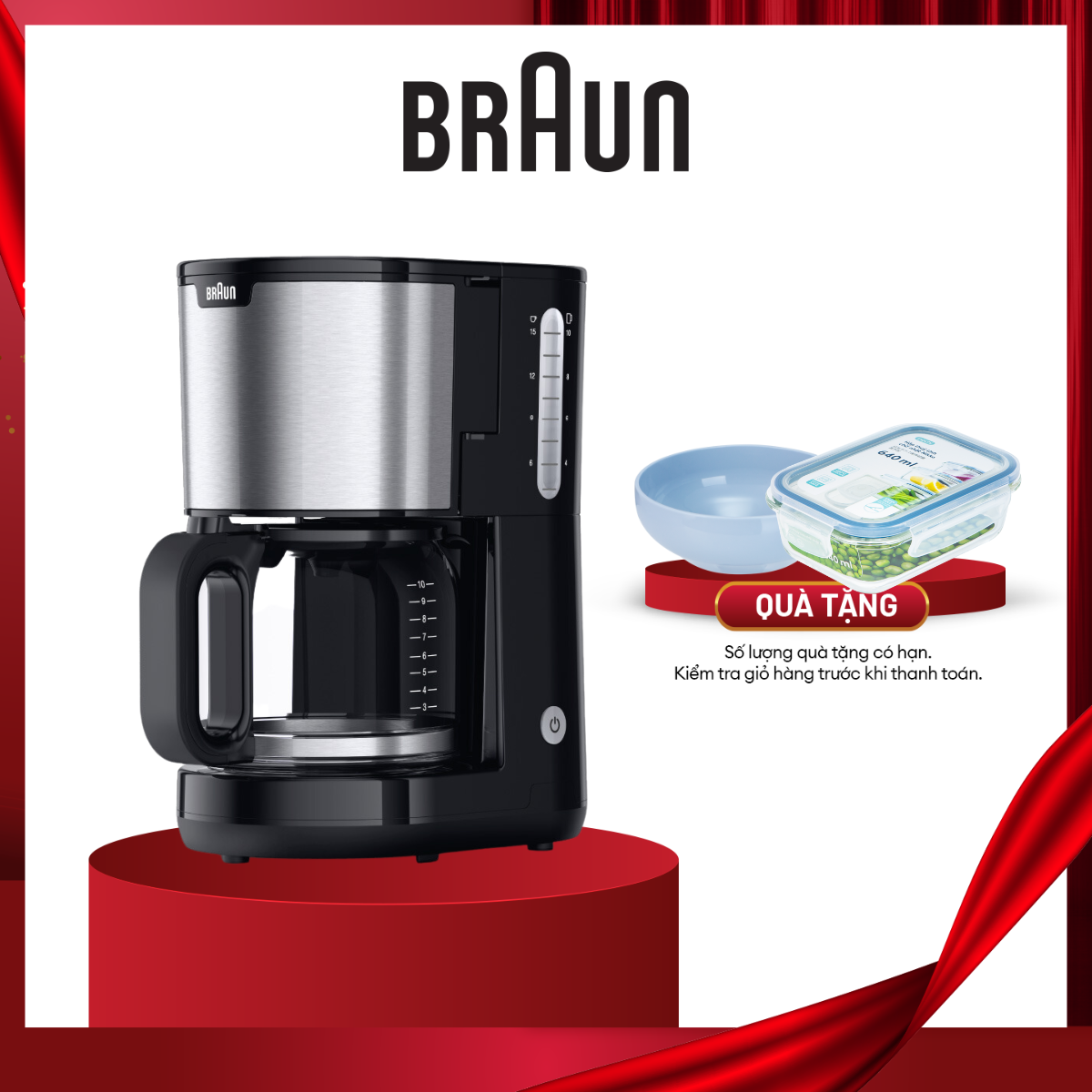 Máy pha cà phê Braun KF1500BK-Hàng chính hãng