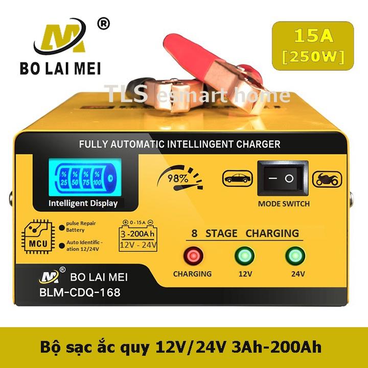 Sạc ắc quy ô tô xe máy 12V 24V 200AH BOLAIMEI BT-618 HÀNG CHÍNH HÃNG