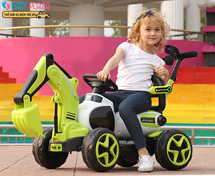 Xe múc chạy điện có cây đẩy BABY PLAZA SMT-9188