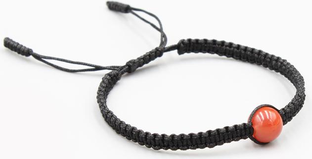 Vòng Tay Thắt Dây Thủ Công Phối Đá Mã Não Cam Tự Nhiên ~8-8.5MM