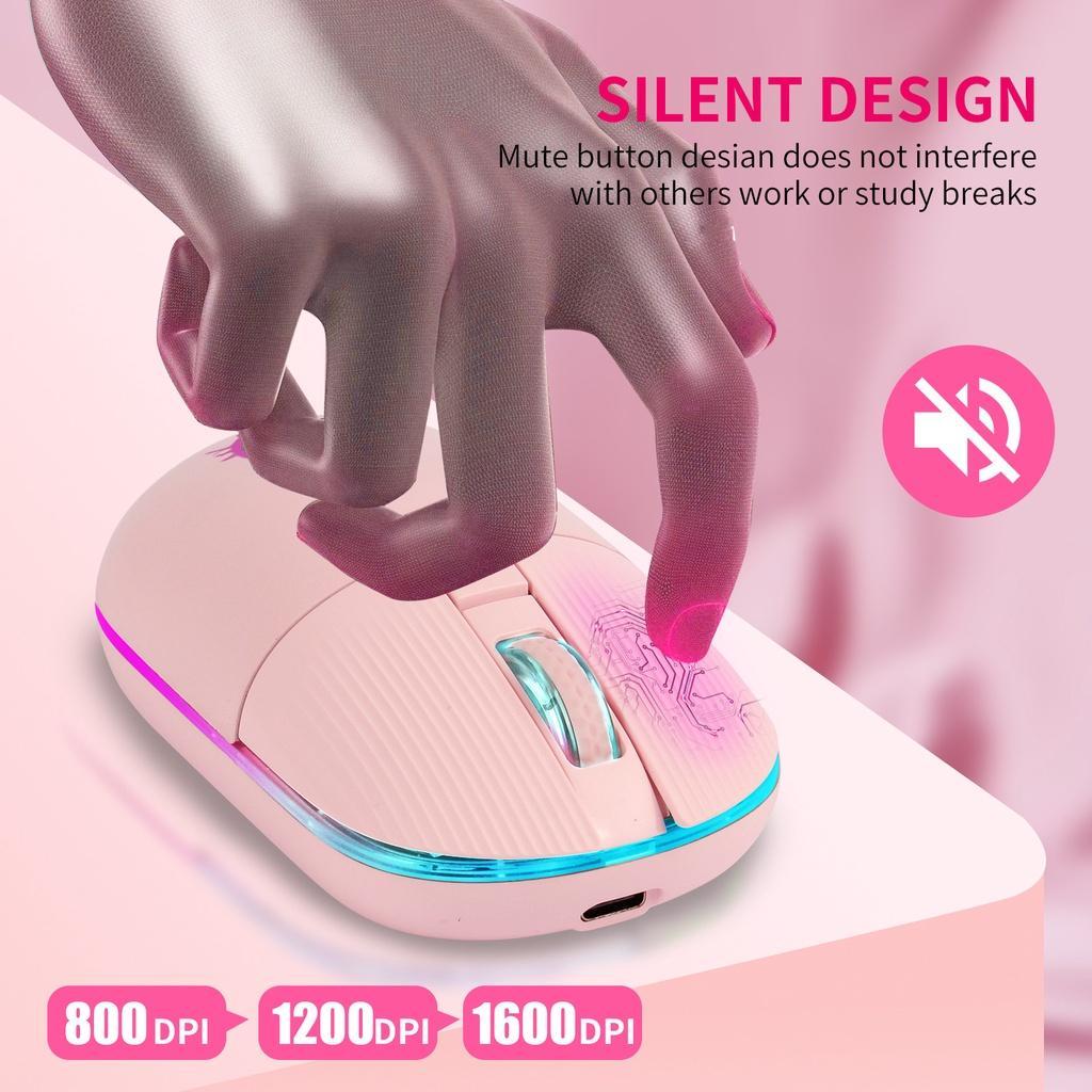 Chuột không dây NUOWA Bluetooth 2.4Ghz 2 trong 1 chất lượng cao  6 Nút Bấm Tiện Dụng