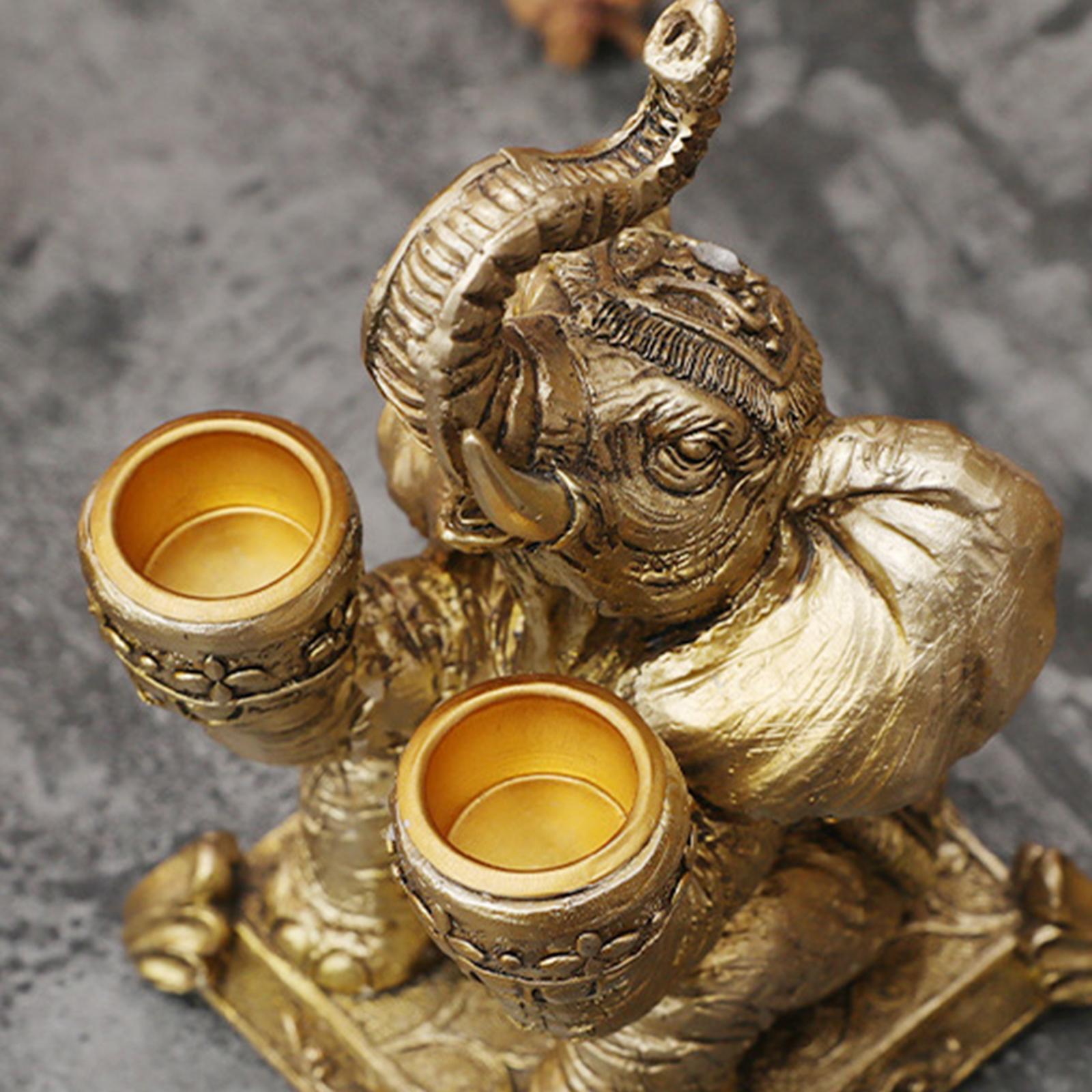 Figurine Candlestick Pillar Candle Holder Desktop Decorative Stand