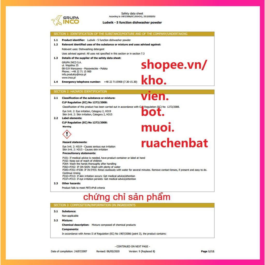 Bột rửa chén bát Ludwik túi 1.5kg