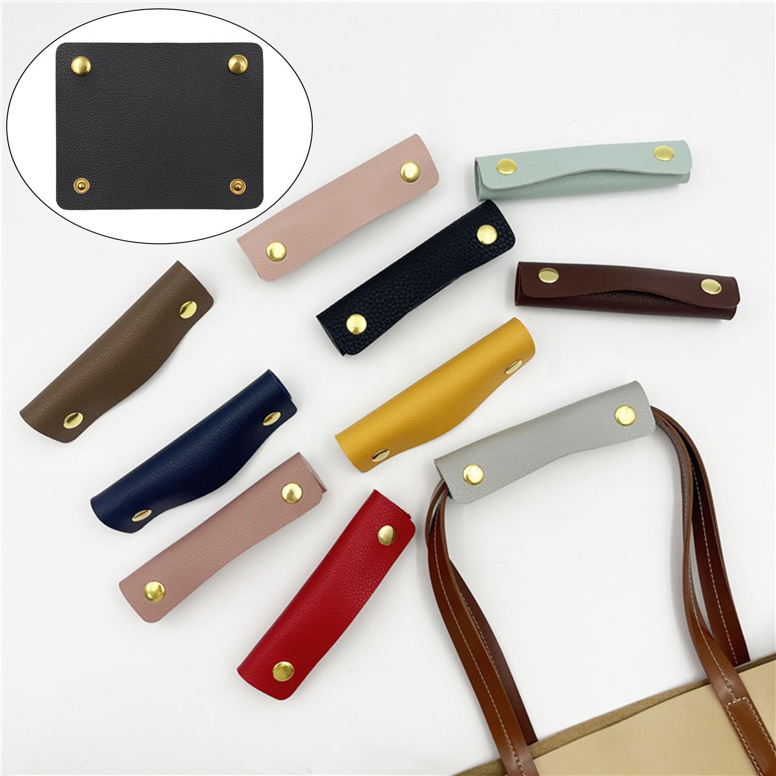 Handbag Grip Sleeve Cover Handle Grip Sleeve PU Leather for Wallet Purse Black