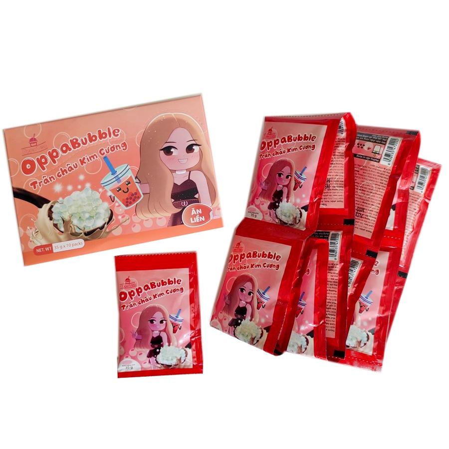 Dây 15 Gói Trân châu trắng kim cương Ăn liền Oppa Bubble