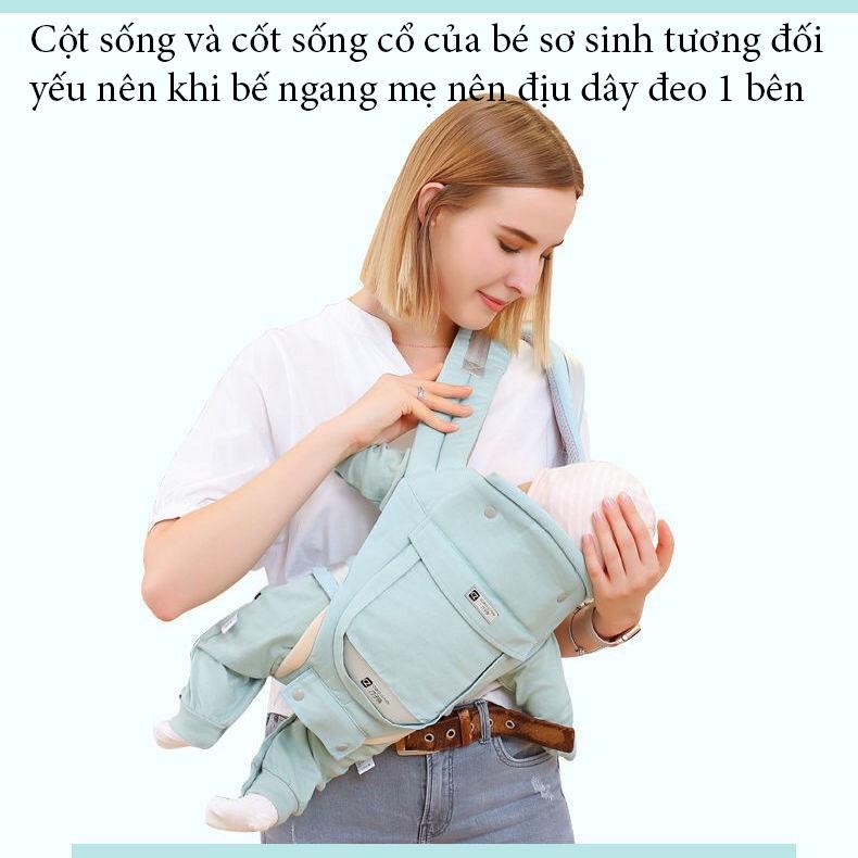 Đai Địu em bé, địu cho bé cao cấp chống gù nhiều tư thế có ghế ngồi cho bé chống chân vòng kiềng