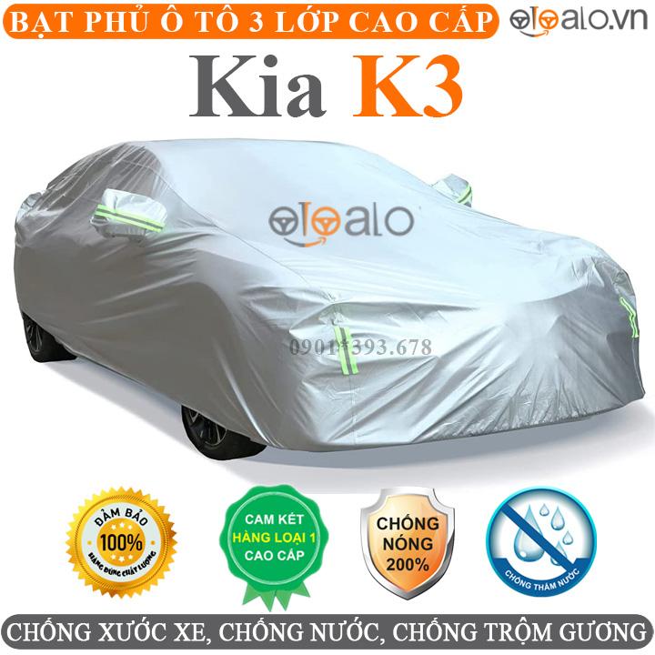 Bạt phủ xe ô tô Kia K3 vải dù 3 lớp CAO CẤP BPXOT