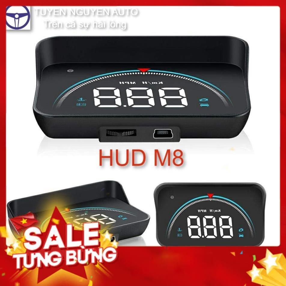 Màn hình hắt kính HUD M8 hiển thị tốc độ và cảnh báo tốc độ cắm cổng OBD