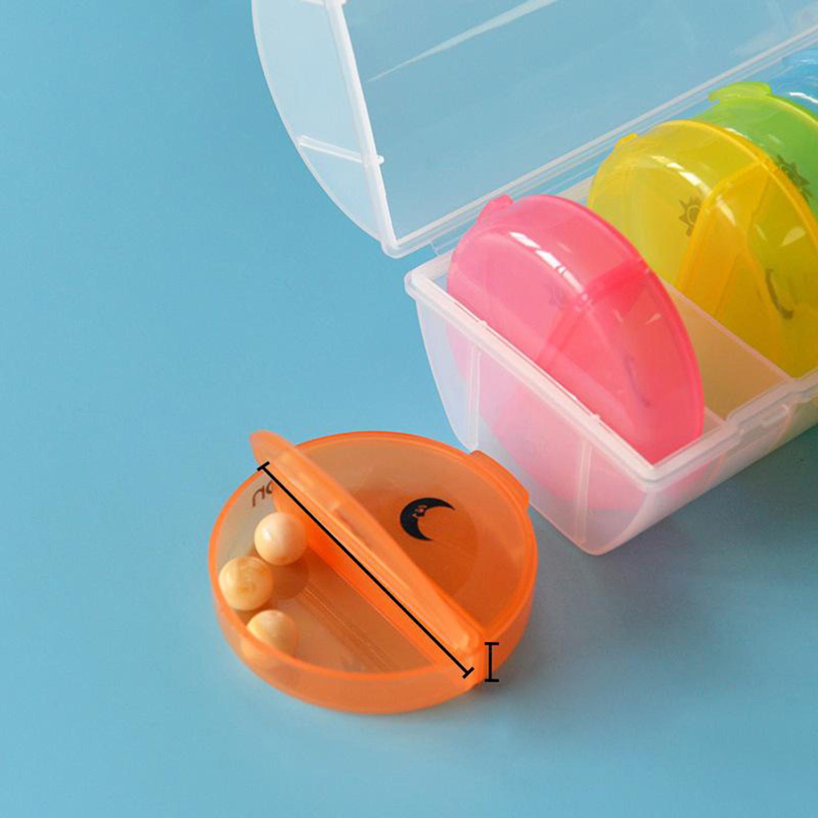Rainbow Design Portable Seven-Day Pill Box Medicine Case Organiser for Vitamins Fish Oil