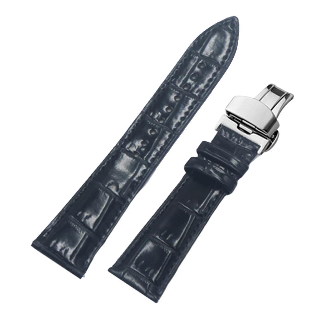 Watch Band Deployment Buckle Leather Padded Replacement Strap