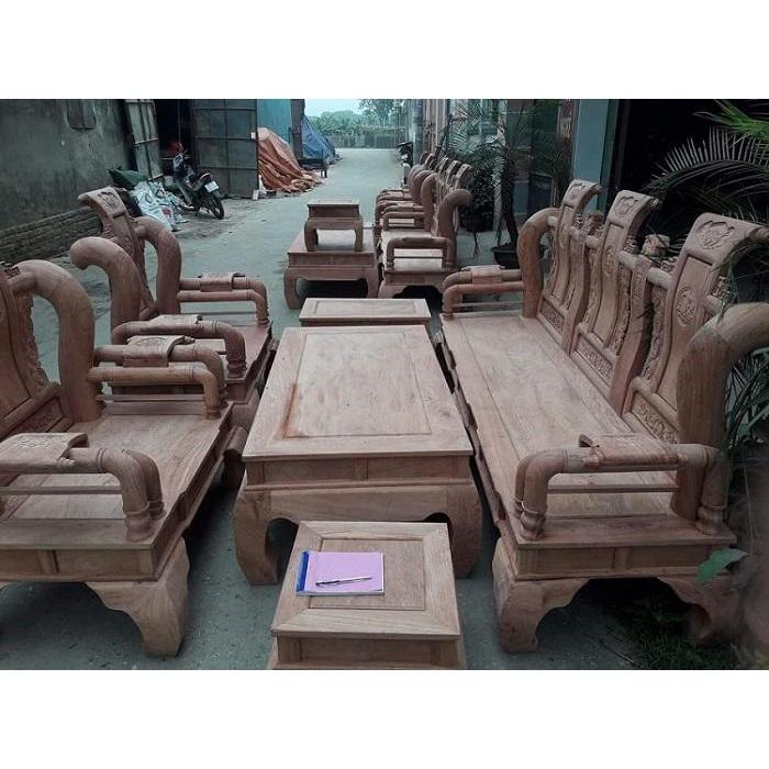 Bộ bàn ghế tần thủy hoàng gỗ gõ tay 12