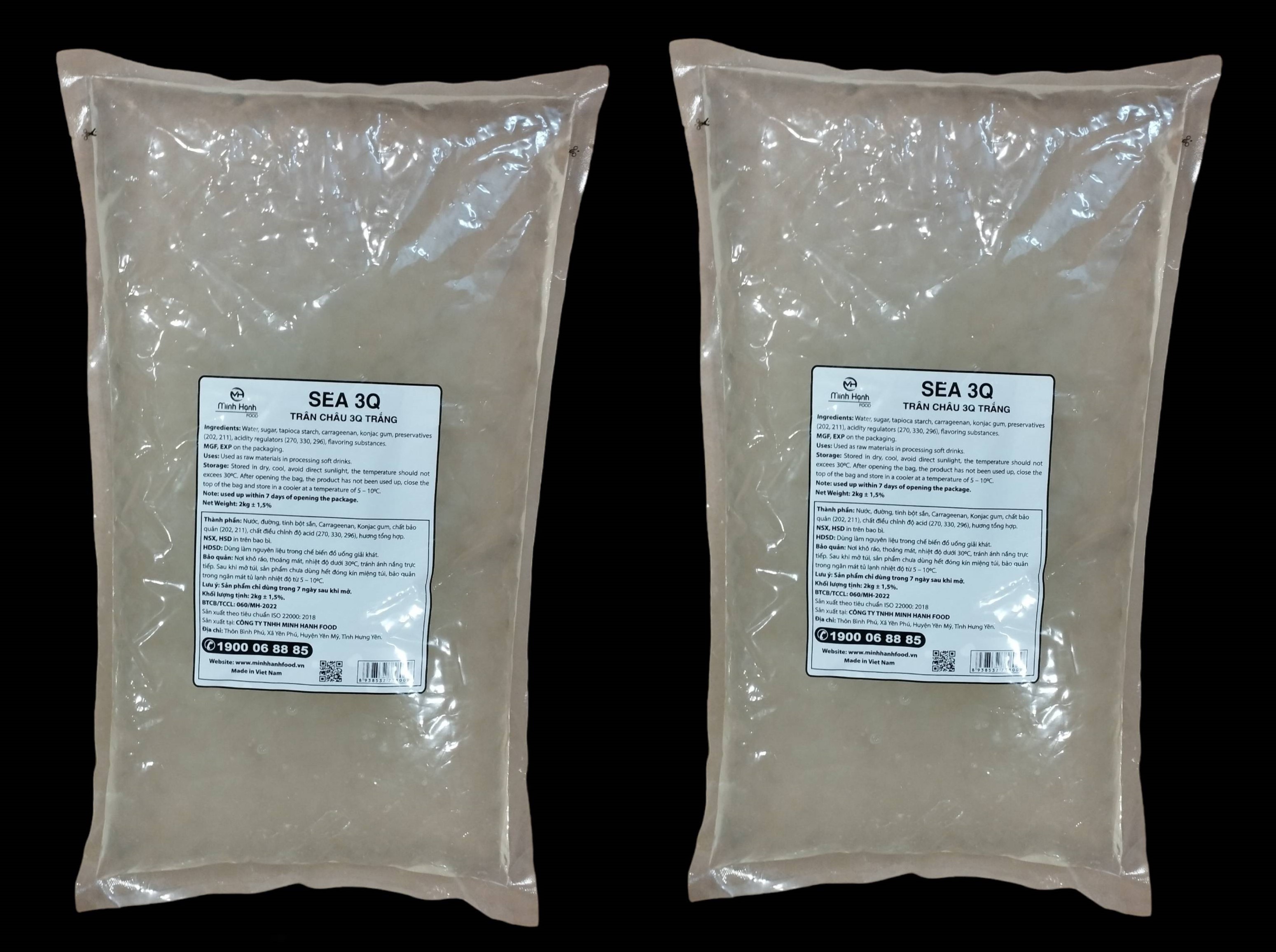 Combo 2 gói Trân Châu Trắng 3Q Sea Jelly 2 kg/Thạch Ngọc Trai 3Q Sea Jelly