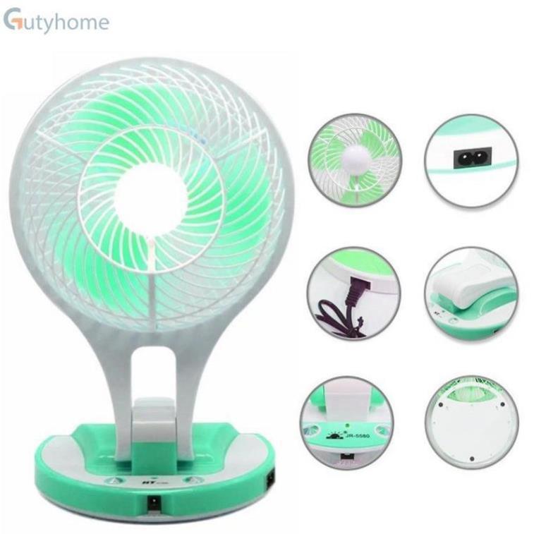 ️Bảo Hành 3 Tháng️ Quạt Mini Để Bàn Sạc Tích Điện Kèm Đèn Led Học Fan HT-5580, Mẫu Mới Nhất 2021 shop Change GDTM