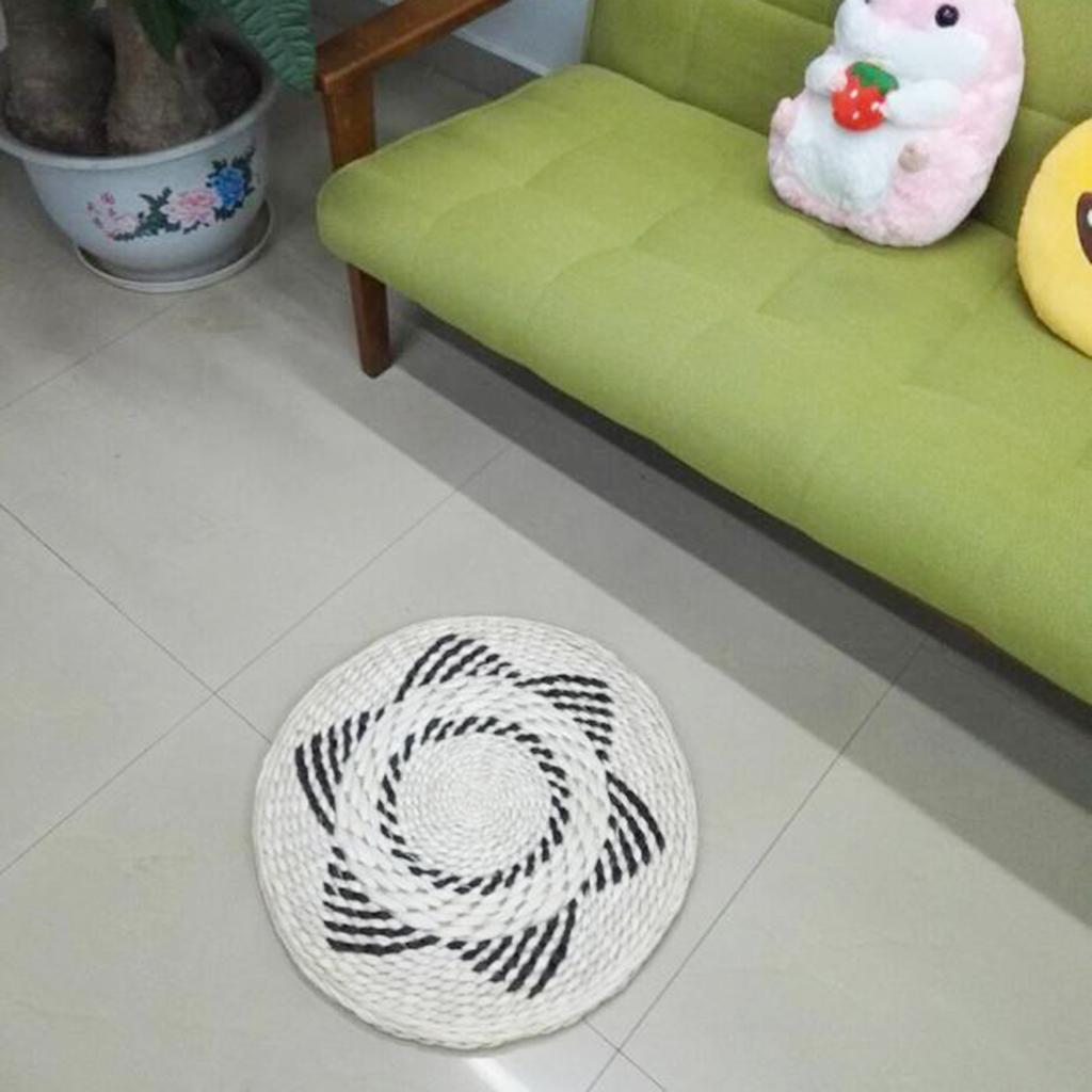 Japanese Style Handmade Straw Woven Seat Cushion Tatami Dia. 48cm