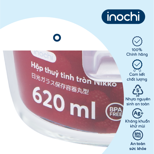 Hộp thuỷ tinh tròn Nikko 620 ml