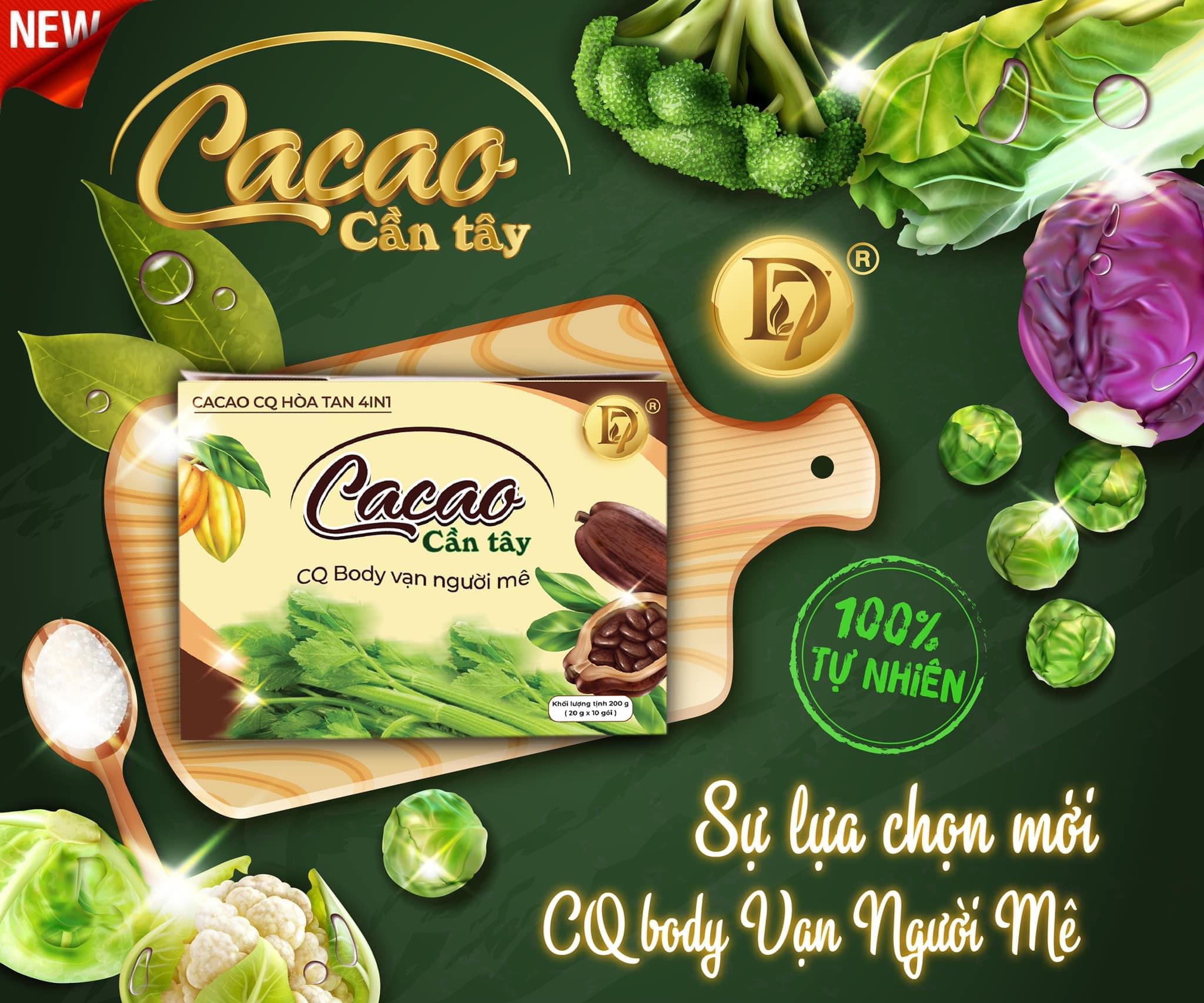 10 hộp Cacao cần tây hỗ trợ giảm cân CQ HOA TAN 4IN1 Thái Lan