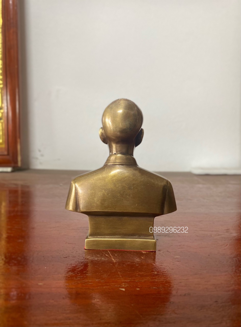 Tượng Bác Hồ bằng đồng vàng màu hun cỡ nhỏ để bàn - Tượng cụ Hồ CHí Minh