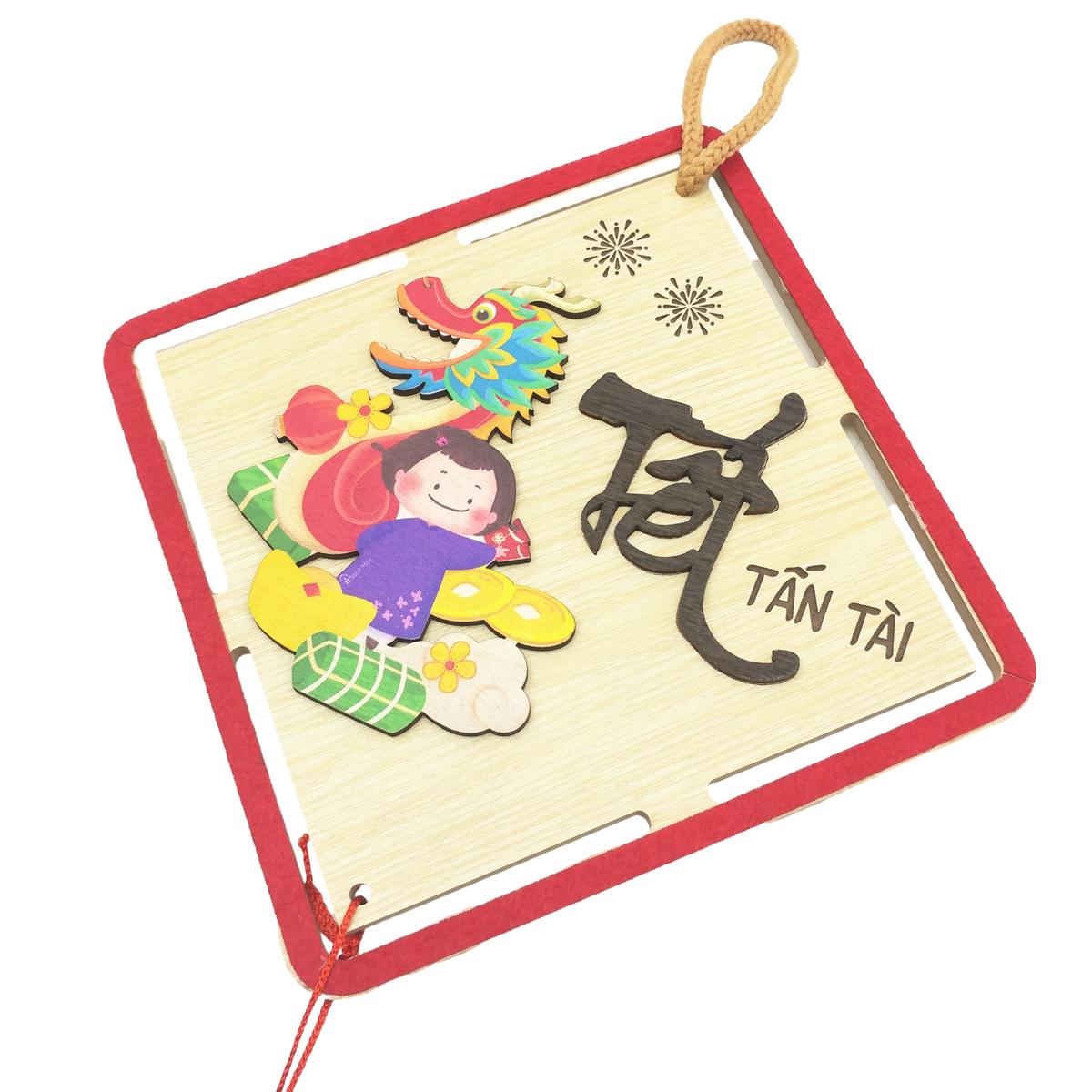 Bảng Gỗ Treo Tường Trang Trí Tết - Bách Mộc T33 - Tết Thần Tài