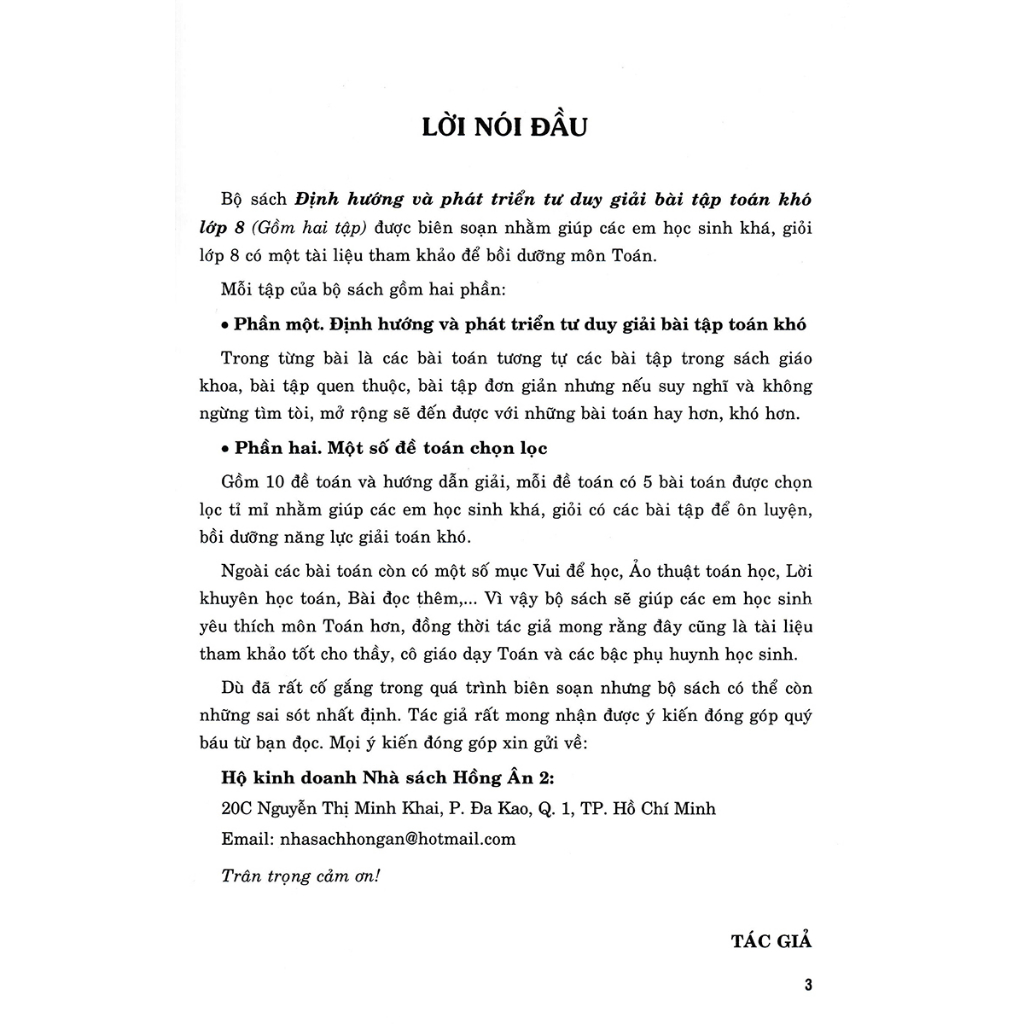 Sách - định hướng và phát triển tư duy giải bài tập toán khó lớp 8 - tập 2