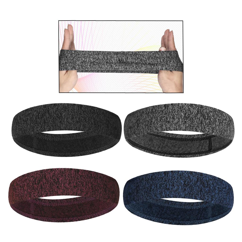 Men Women Sports Headband Gym Tennis Basketball Sweatband Hairband Black
