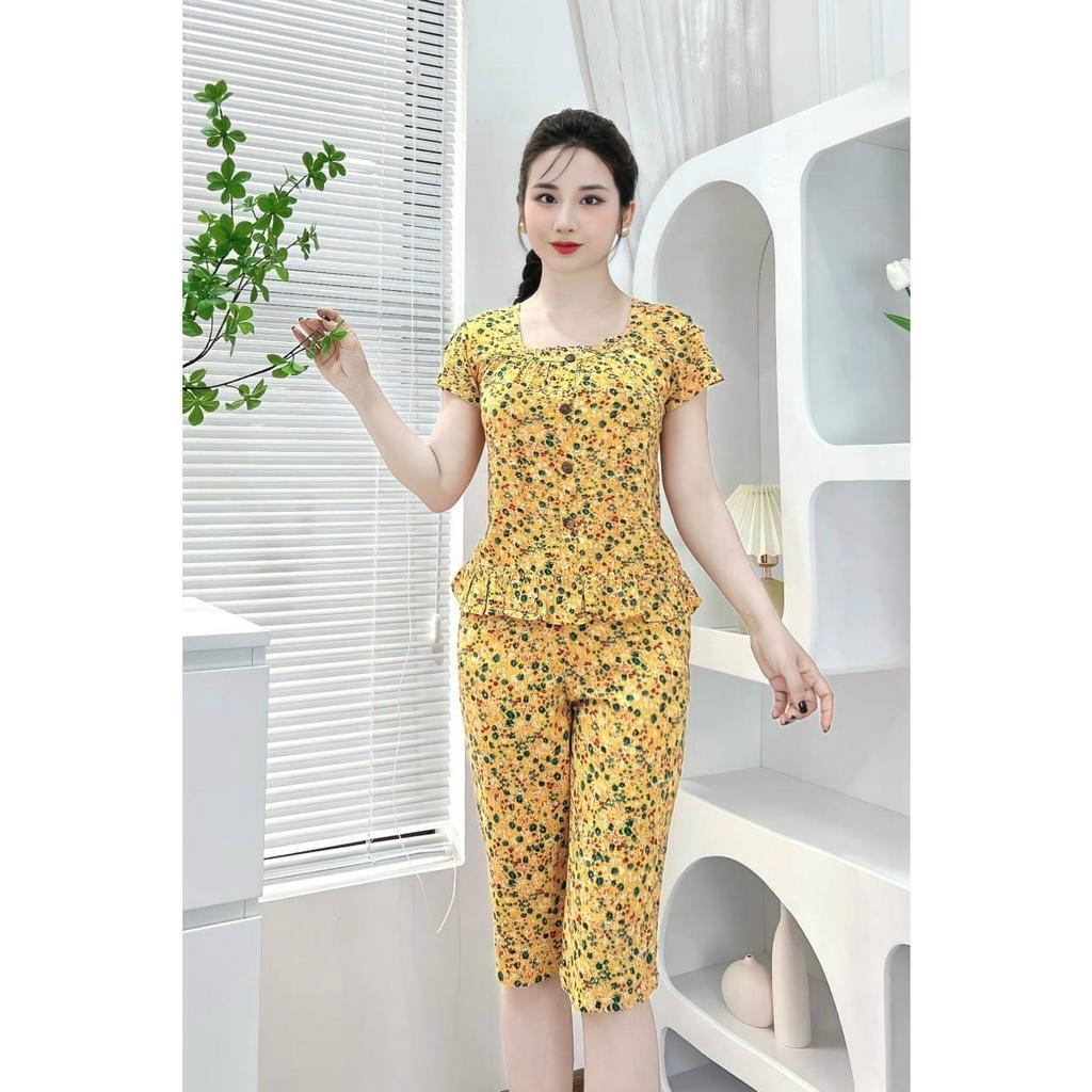Bộ mặc nhà lanh nhung dang ngố quần dài qua dối-bộ lanh mặc nhà nữ