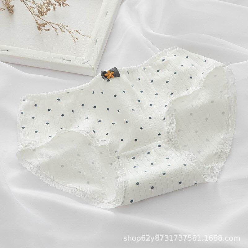 Quần lót cotton nữ mẫu kẻ xanh mint