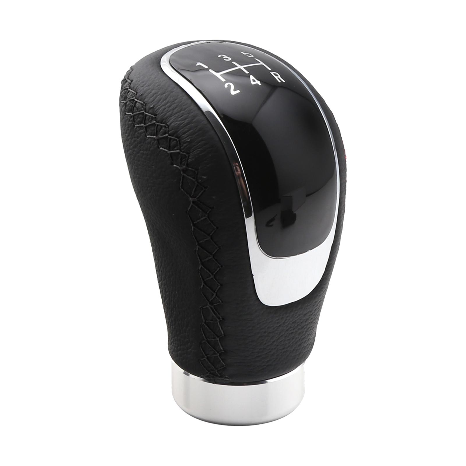 2x5 Speed Manual Transmission Gear Knob Stick Gear Lever Stitching Black + Black