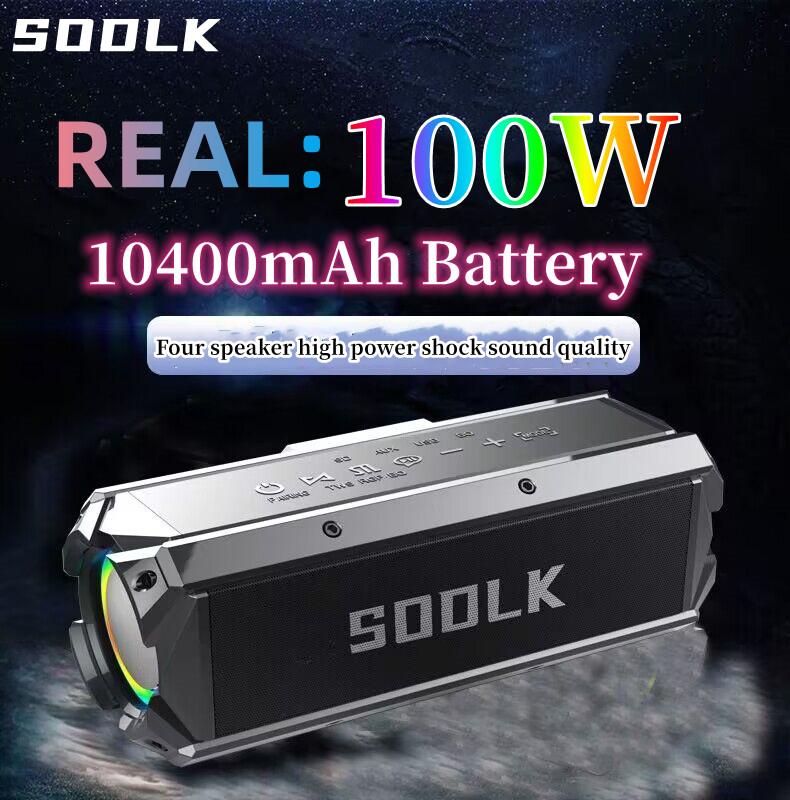 Loa bluetooth 100W Cột di động Nhà hát nhà 360 Stereo không dây Subwwofer âm thanh Outdoor Music Center âm thanh Boombox Màu sắc: Đen