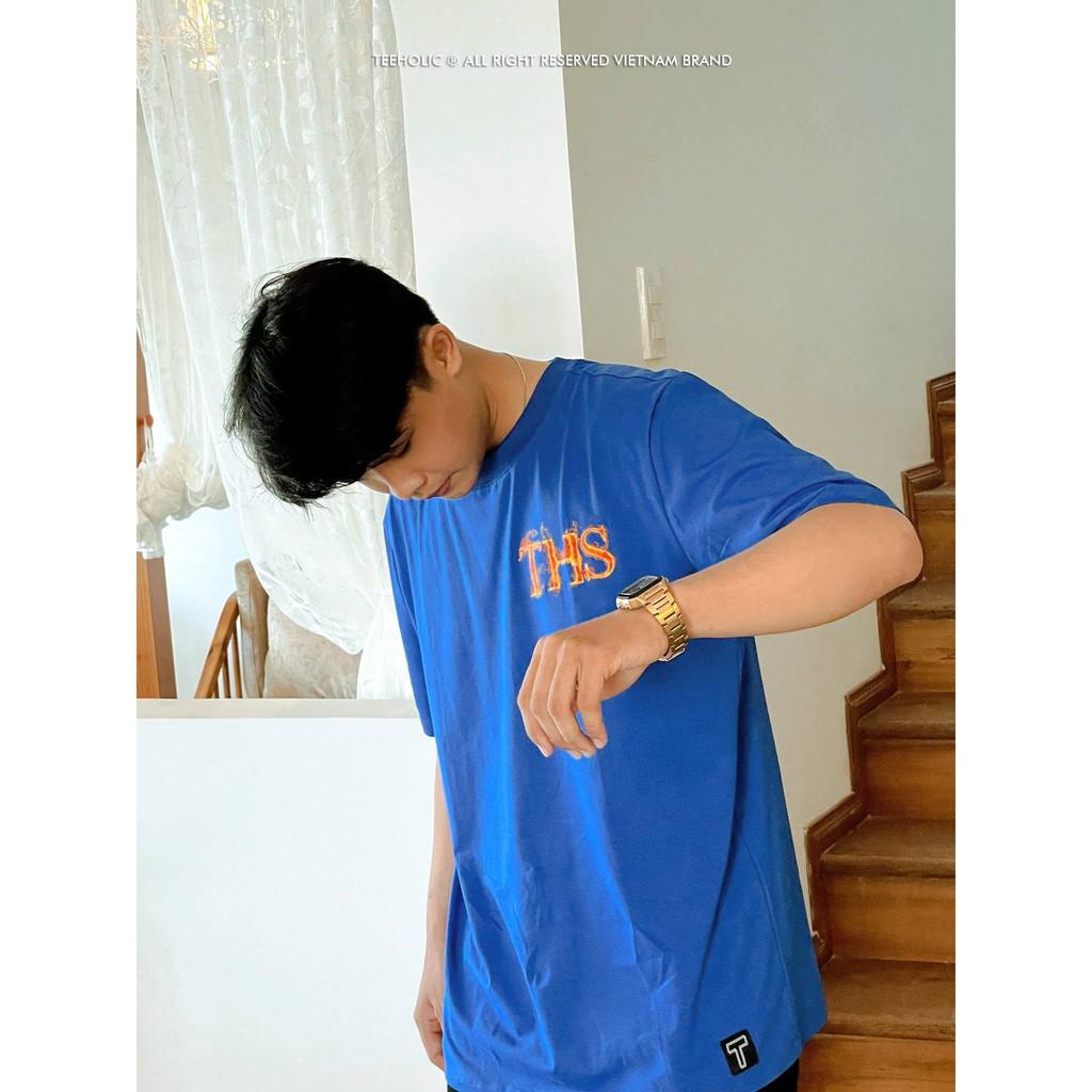 Áo Thun Unisex TeeHolic In Hình Logo THS Lửa - Màu đen, trắng, xanh dương