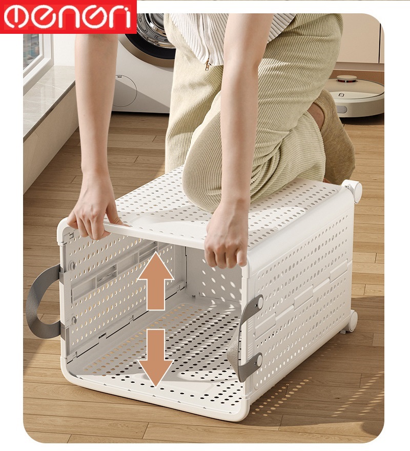 Giỏ Đựng Quần Áo Gấp Gọn Có Bánh Xe Di Chuyển Chất Liệu Nhựa ABS - OENON