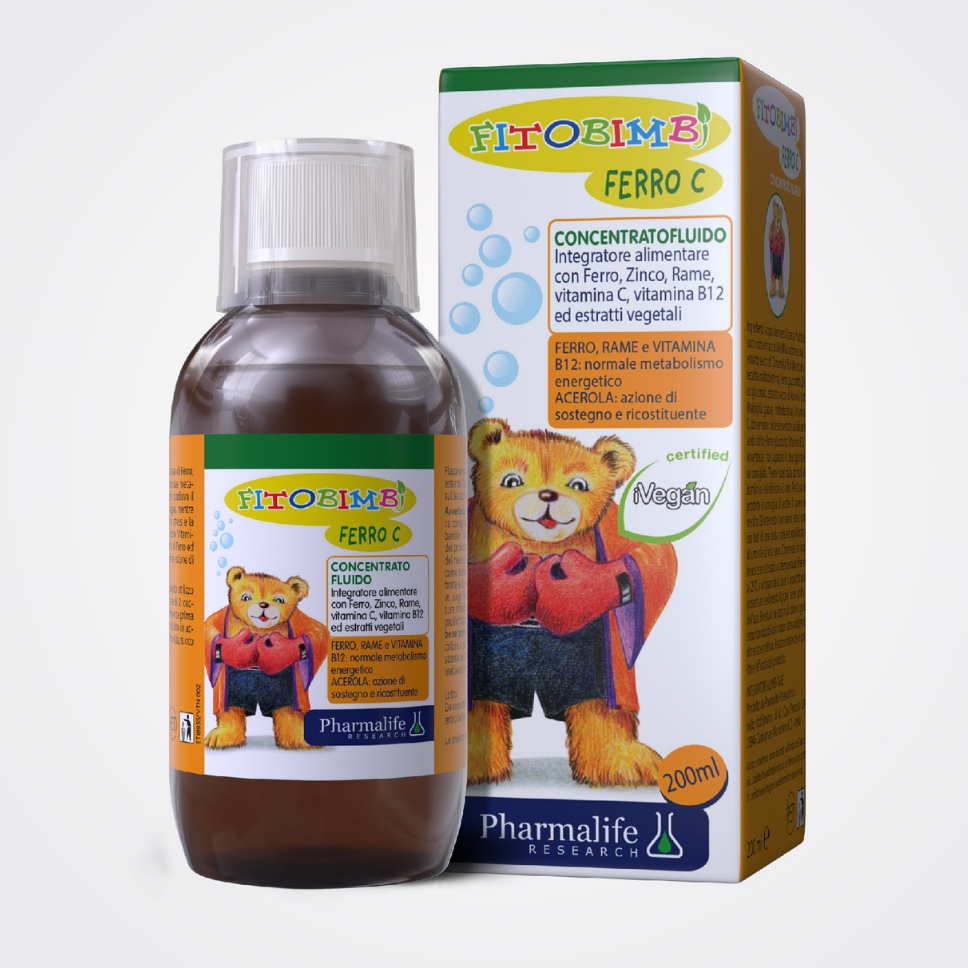 Fitobimbi FerroC.Bổ Sung Sắt,Kẽm,Vitamin C.Tăng Cường Đề Kháng Cho Bé.Chai 200ml