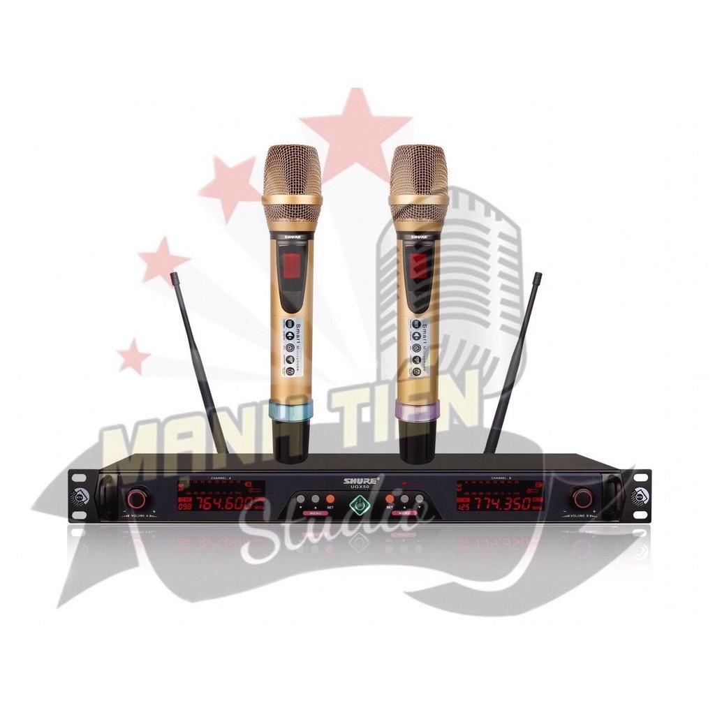 CTY MẠNH TIẾN MICRO karaoke UGX 50 không dây New 2020 Board đỏ, 4 anten hàng loại 1 cao cấp 5.0(Bảo Hành 12 Tháng)