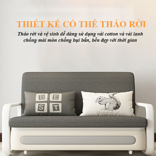 Giường Sofa Thông Minh-Ghế Sofa Giường Đa Năng Gấp Gọn Có Ngăn Chứa Đồ Tặng Kèm 2 Gối
