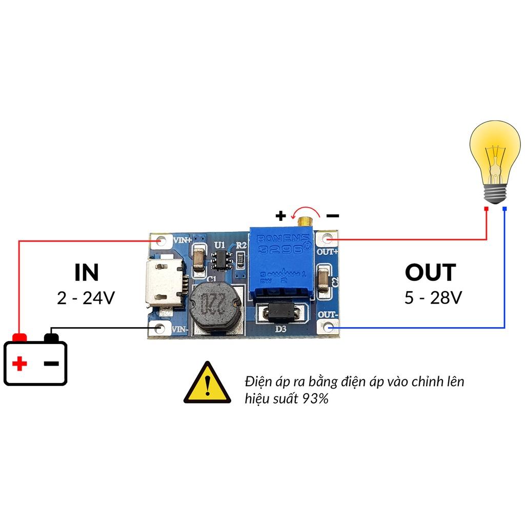Mạch Tăng Áp Mini HT016 có cổng usb micro