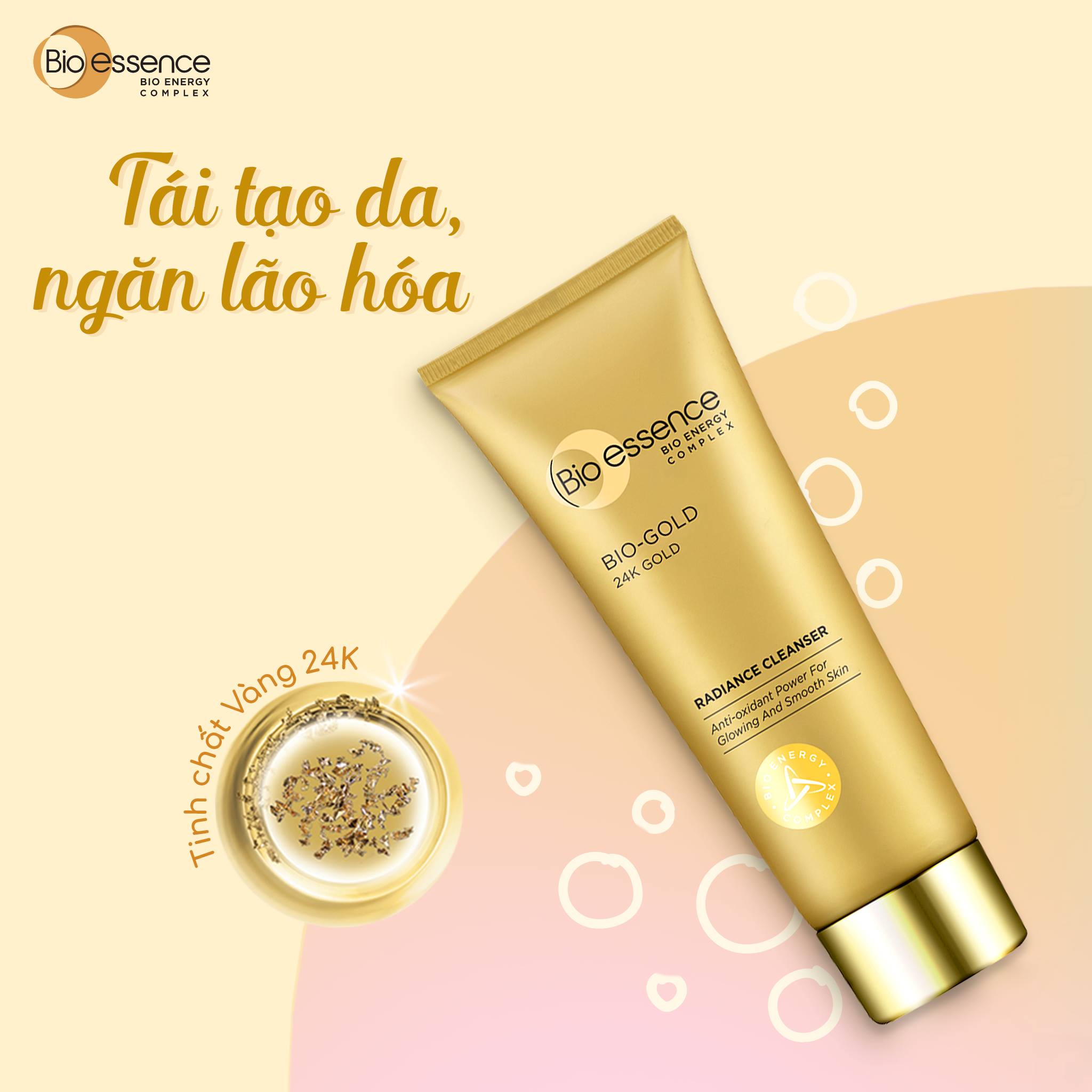 Combo ngăn ngừa lão hóa Bio-Gold chiết xuất vàng 24K (Nước dưỡng 150ml + Kem dưỡng ngày 40gr + Kem dưỡng đêm 40gr)