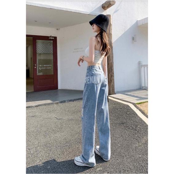 Quần Jeans Nữ In Chữ Q8008