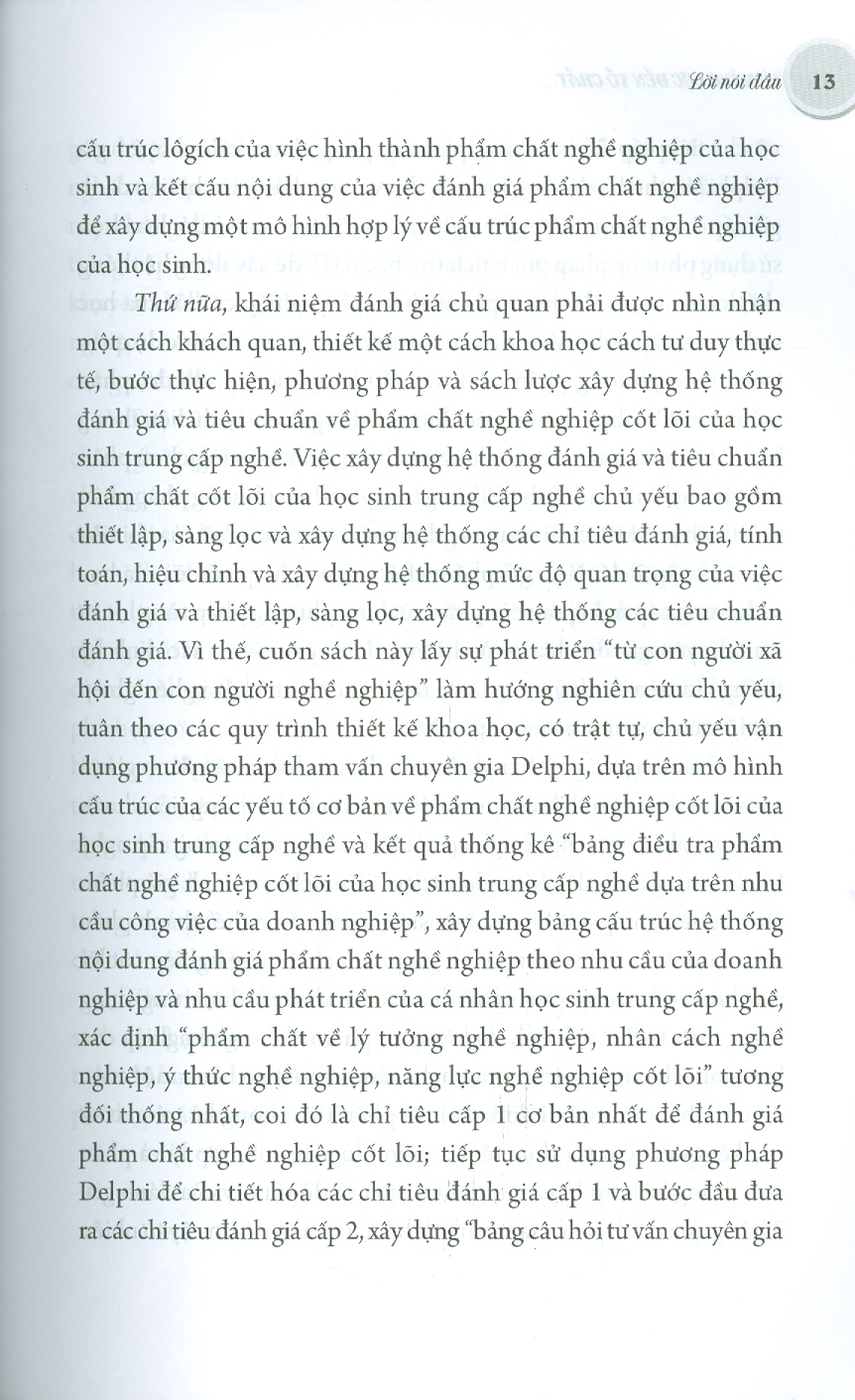 TỪ NĂNG LỰC ĐẾN TỐ CHẤT - Đánh Giá Và Xây Dựng Hệ Thống Tiêu Chuẩn Đánh Giá Phẩm Chất Nghề Nghiệp Cốt Lõi Của Học Sinh Trường Nghề - Lý Luận Và Thực Tiễn (Sách tham khảo)