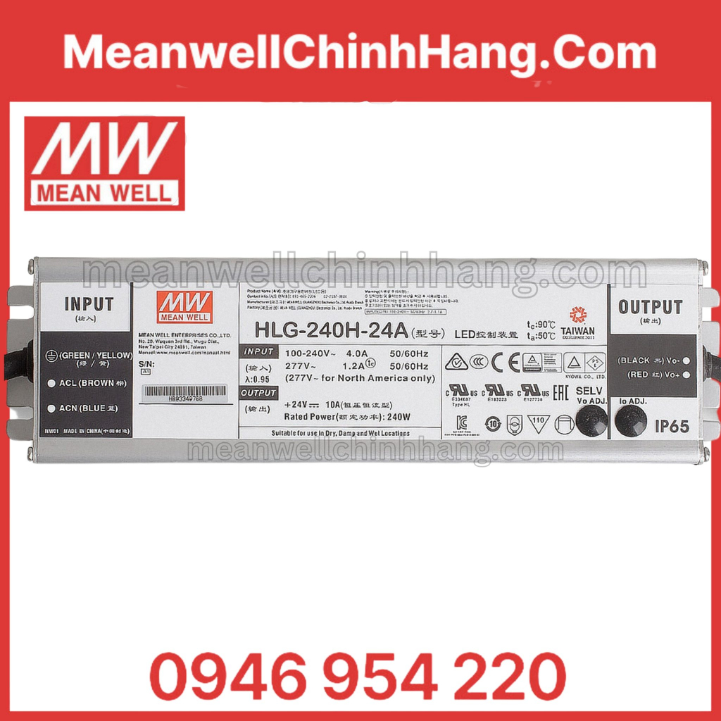 Nguồn Meanwell HLG-240H-24A Hàng nhập khẩu