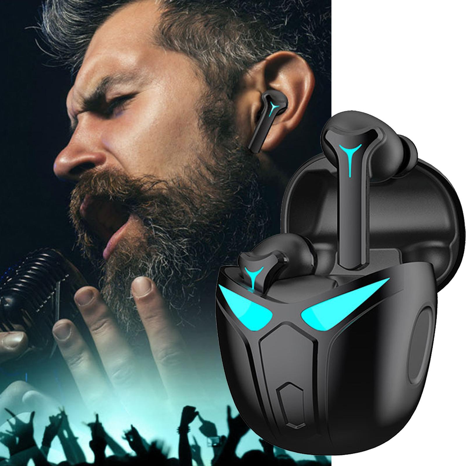 Wireless Gaming Earbuds, Bluetooth Headphones Noise Reduction, HiFi Stereo Earphones, Long Playtime with Charging Case, for Gamer Sports
