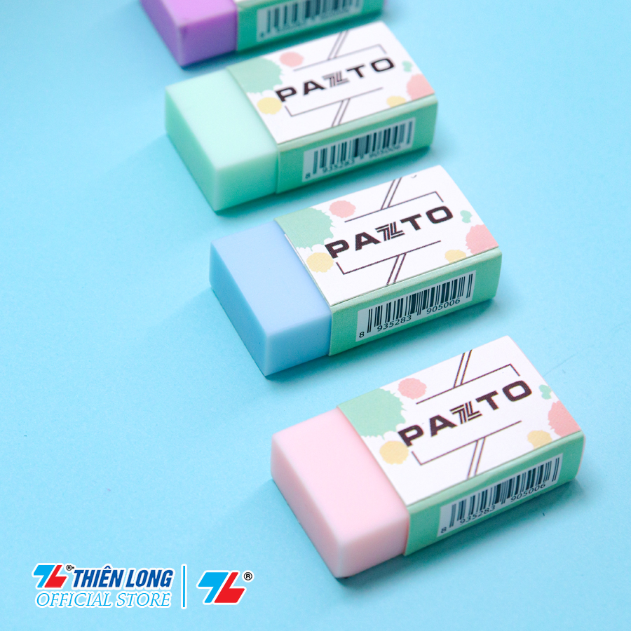 Gôm tẩy bút chì không mùi Pastel Pazto Thiên Long E-010 - Màu ngẫu nhiên - combo 10