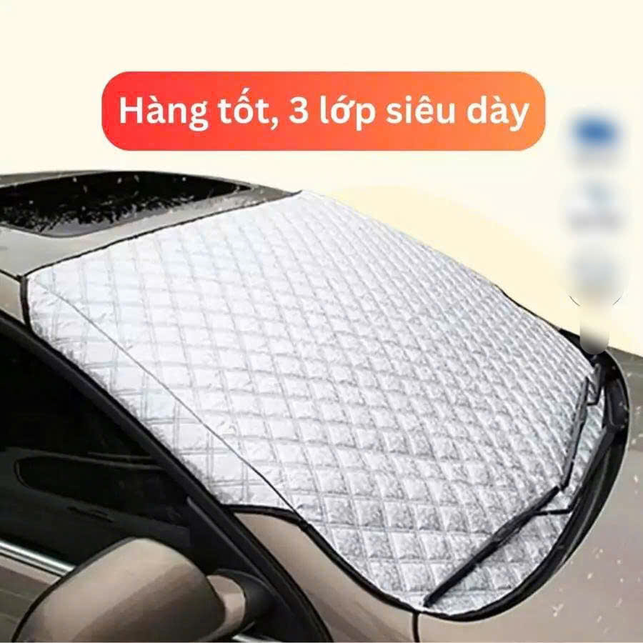 Tấm Che Nắng Kính Lái Ô Tô 3 Lớp Tráng Bạc – Bảo Vệ Taplo, Giữ Nội Thất Luôn Bền Đẹp , Kèm Túi Đựng Dễ Thương