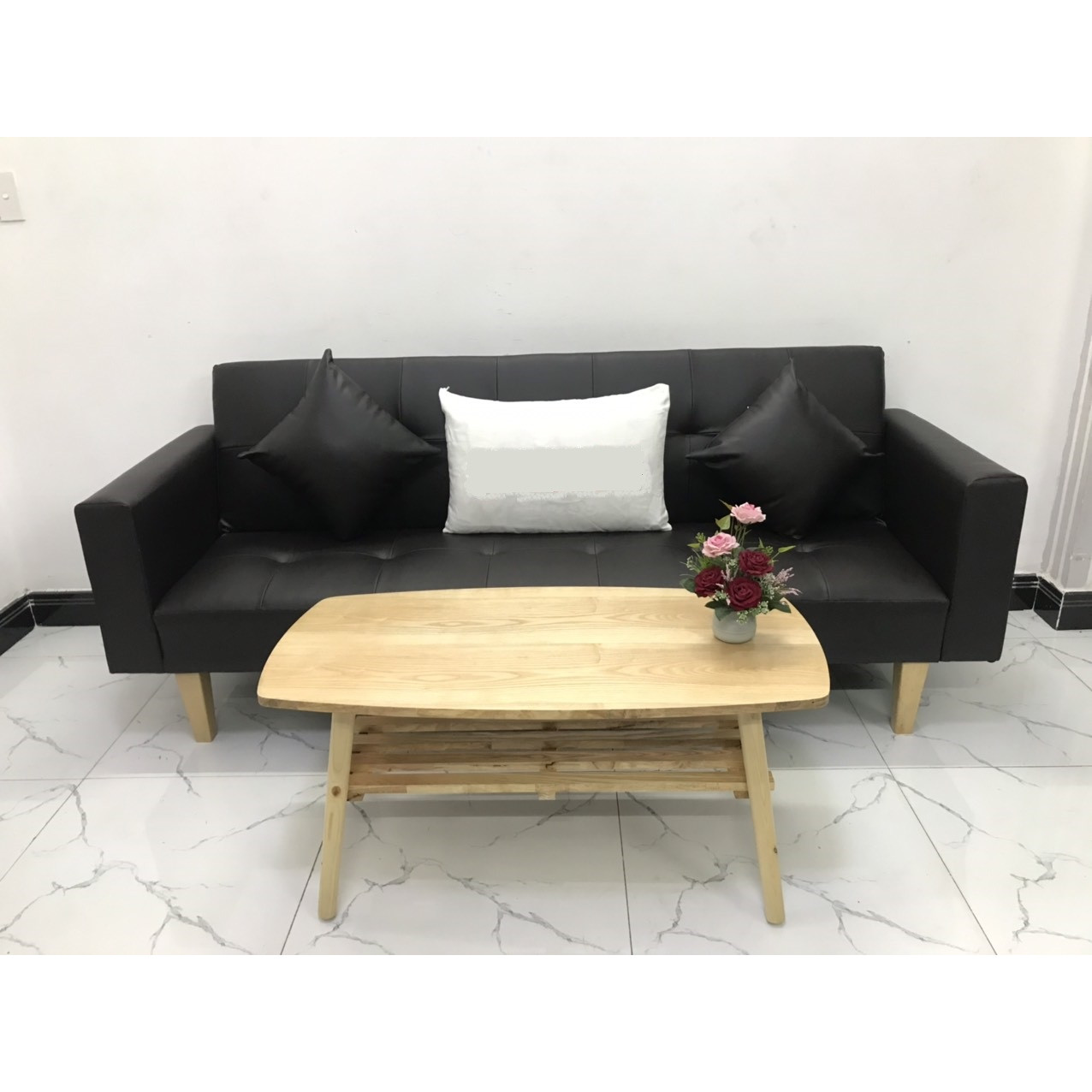 Bộ ghế sofa giường sofa bed tay vịn phòng khách linco07 sopha